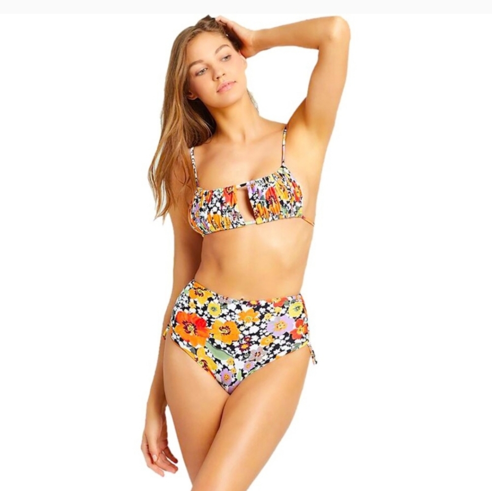 L Space Sungazer Bikini Top and Sandy Bottoms In Meadow Space Floral Size Large
